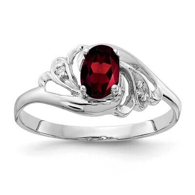 6x4mm Oval Garnet Diamond Ring 14k White Gold X9717GA_AA, MPN: X9717GA_AA, 883957645247
