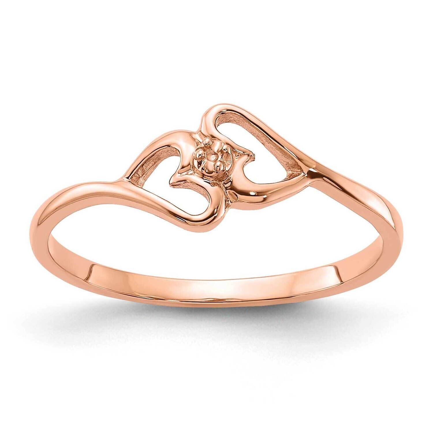 Polished .01ct. Diamond Heart Ring Mounting 14k Rose Gold Y1788, MPN: Y1788,