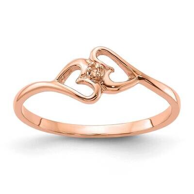 Polished .01ct. Diamond Heart Ring Mounting 14k Rose Gold Y1788, MPN: Y1788,