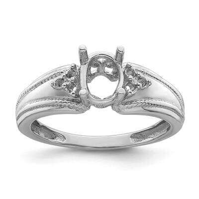 7x5mm Gemstone &amp; .08ct. Diamond Ring Mounting 14k White Gold Y4450, MPN: Y4450,