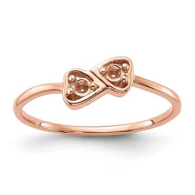 Polished .05ct. Diamond Heart Ring Mounting 14k Rose Gold Y1794, MPN: Y1794,