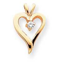AAA Diamond Heart Pendant 14k Gold XH38AAA