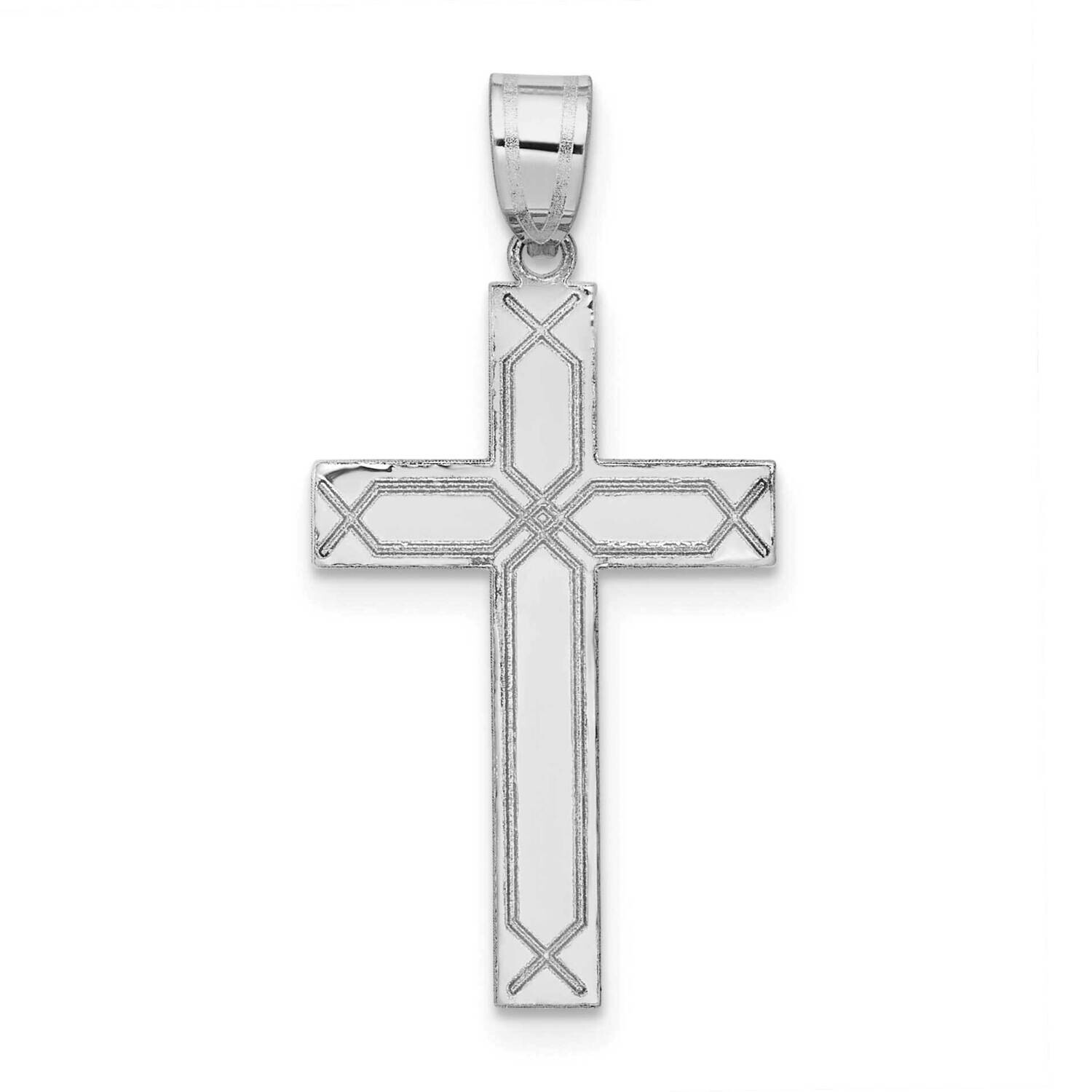 Solid Cross Pendant 14k White Gold XWR29, MPN: XWR29, 883957977720