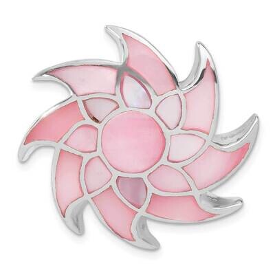 Pink Shell Fancy Slide Sterling Silver QP586
