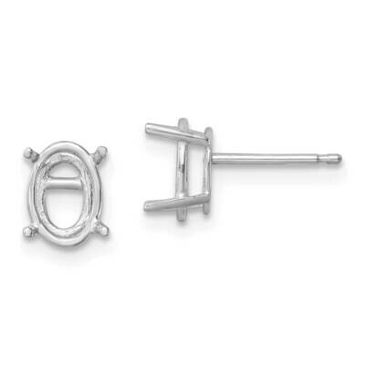8x6 Oval Earring Mountings 14k White Gold XE88W, MPN: XE88W, 191101835544