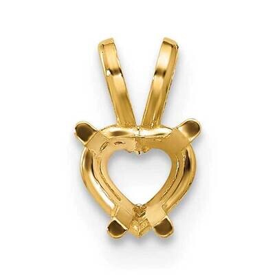 5mm Heart Pendant Mounting 14k Gold XP428, MPN: XP428,