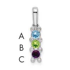 Family Jewelry Genuine Stone &amp; Diamond Set Pendant 14k White Gold XMPW31/3GY, MPN: XMPW31/3GY, 8839…