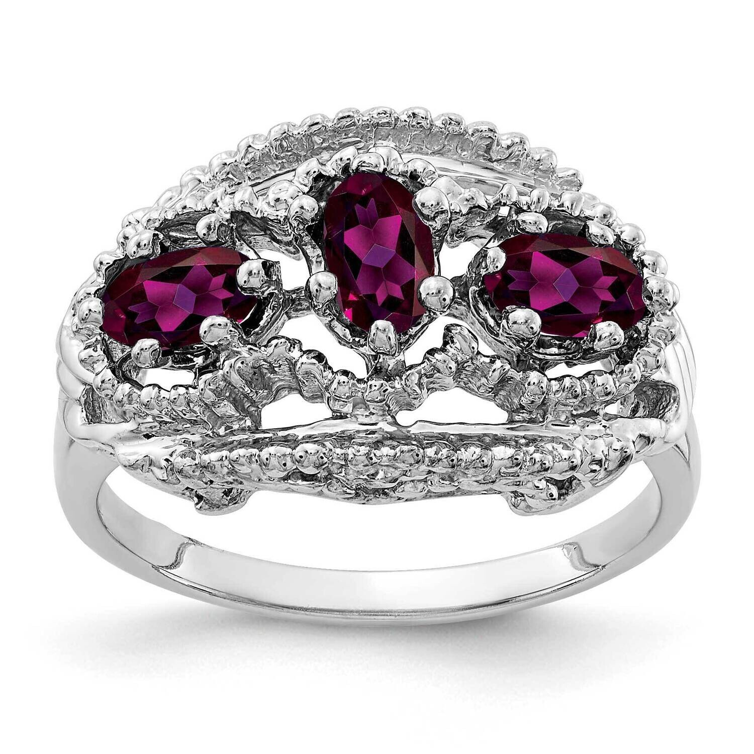 Rhodolite Garnet Ring 14k white Gold 5x3mm Oval Y2060RG, MPN: Y2060RG, 883957682334