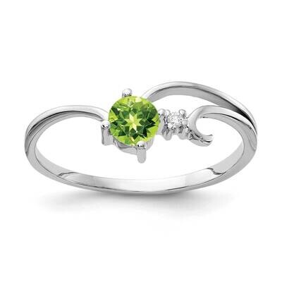 4mm Peridot Diamond Ring 14k White Gold X9705PE_AA, MPN: X9705PE_AA, 883957573380