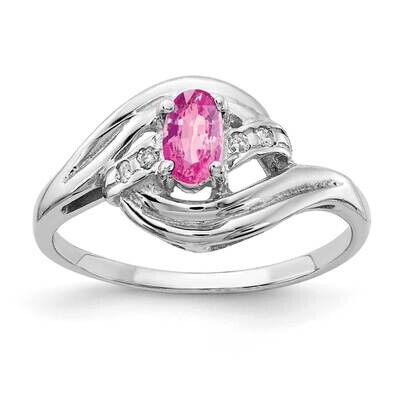 5x3mm Oval Pink Sapphire Diamond Ring 14k White Gold X9723SP_AA, MPN: X9723SP_AA, 883957641317