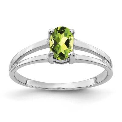 Peridot Ring 14k white Gold 6x4mm Oval Y2074PE, MPN: Y2074PE, 883957708935