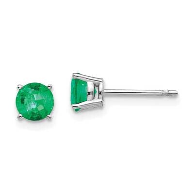 Emerald Earrings 14k White Gold XE72WE-B, MPN: XE72WE-B, 883957339115