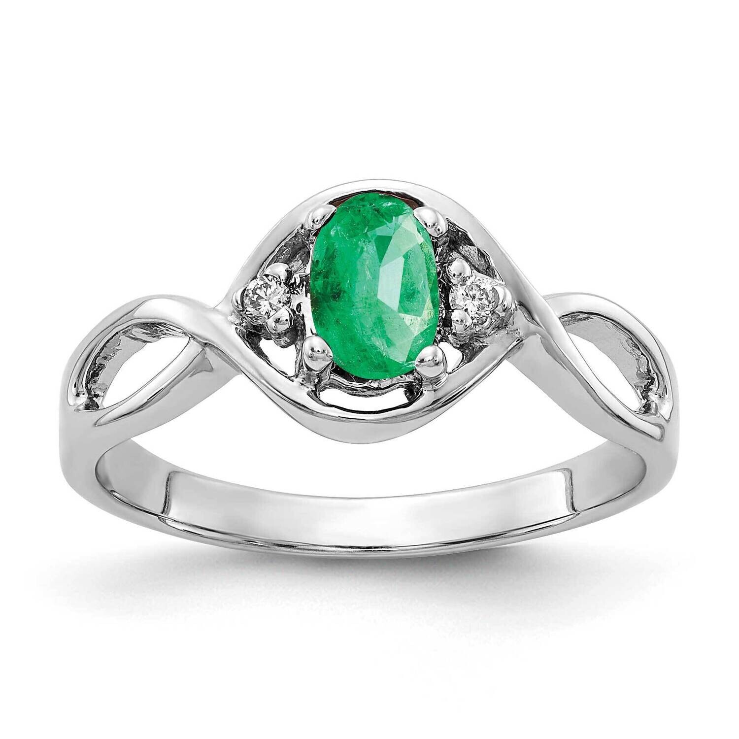 Emerald Diamond Ring 14k white Gold 6x4mm Oval Y2086E/A, MPN: Y2086E/A, 883957707648