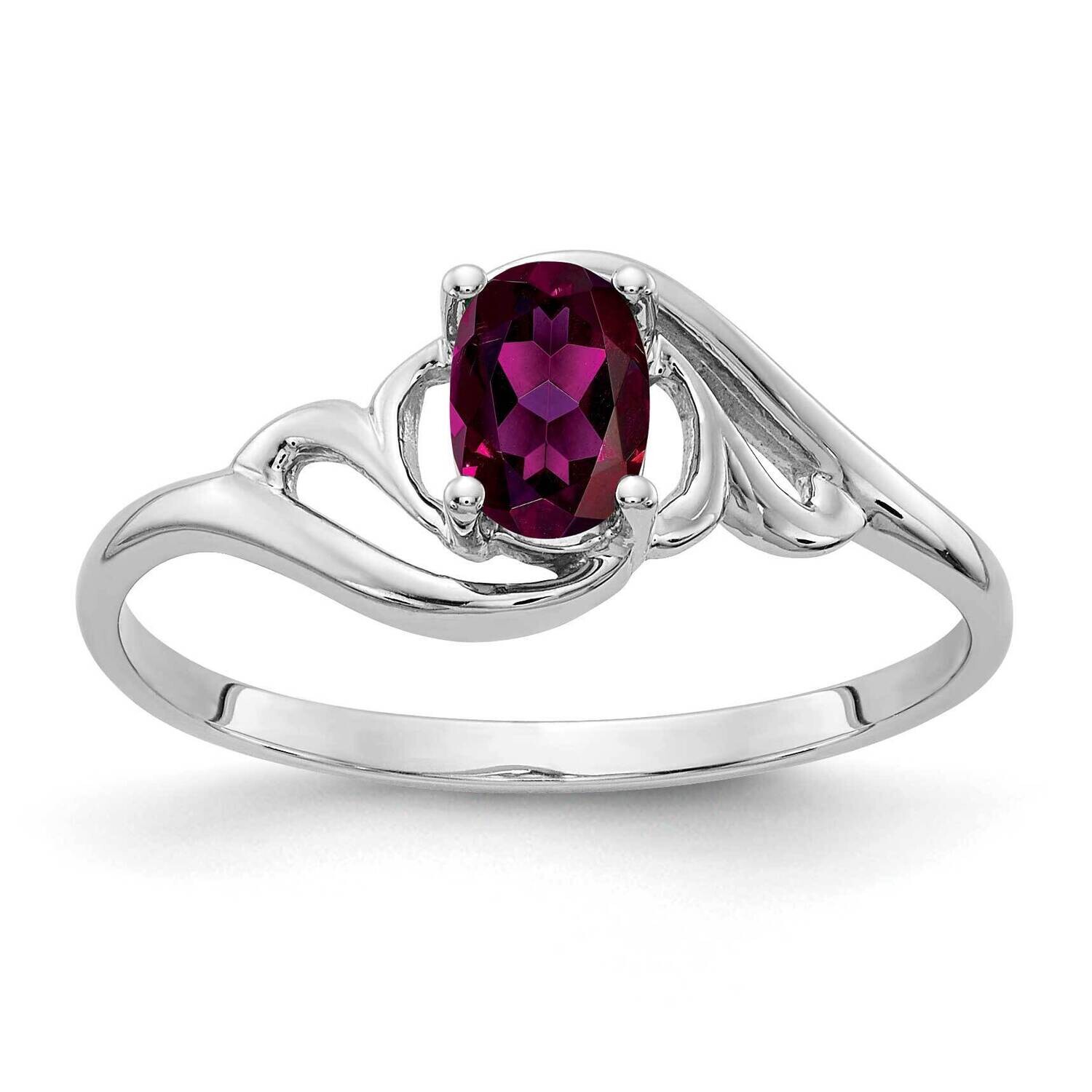 Rhodolite Garnet Ring 14k white Gold 6x4mm Oval Y2094RG, MPN: Y2094RG, 883957709628