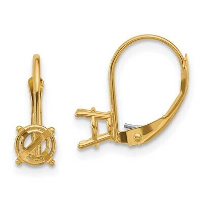 5mm Round Leverback Earring Mounting 14k Gold XLB111, MPN: XLB111, 191101835889