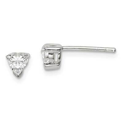 4mm Heart Diamond Stud Earrings Sterling Silver QE3156, MPN: QE3156, 883957718088