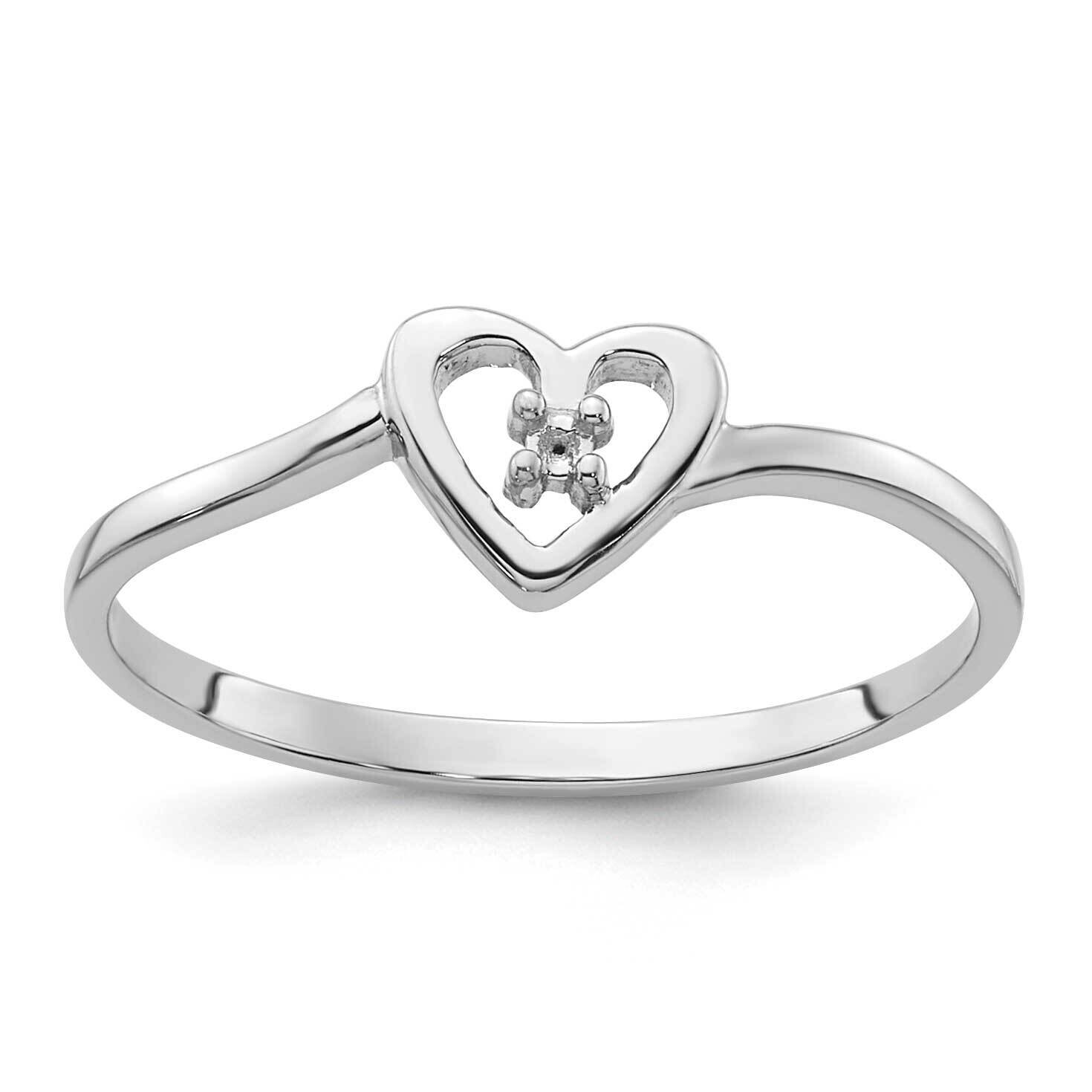 0.01ct. Diamond Heart Ring Mounting 14k White Gold Y4172