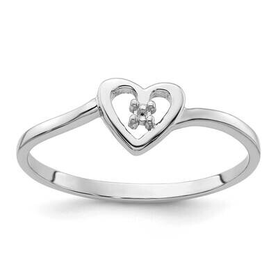0.01ct. Diamond Heart Ring Mounting 14k White Gold Y4172, MPN: Y4172,