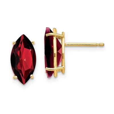Garnet Diamond Marquise Stud Earring 14k Gold XE106GA, MPN: XE106GA, 883957090559