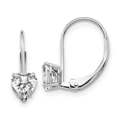 5mm Heart Cubic Zirconia Leverback Earrings 14k White Gold XLB120WCZ Diamond, MPN: XLB120WCZ, 88395…