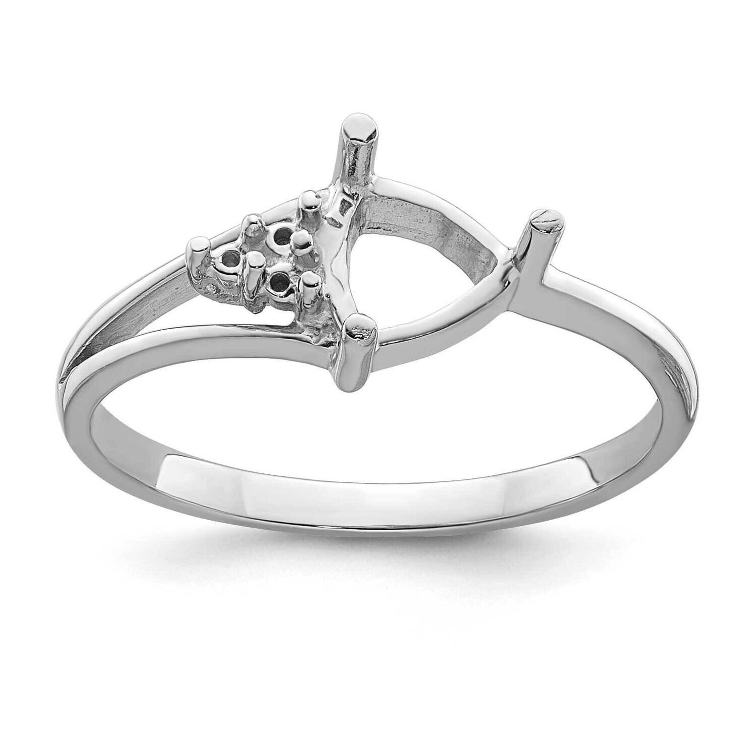 Diamond & Gemstone Ring Mounting 14k White Gold Y4745