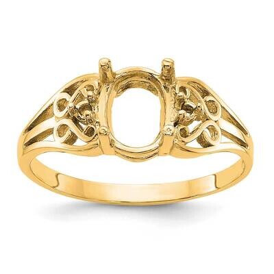 0.04ct. Diamond &amp; 9x7 Oval Gemstone Filigree Ring Mounting 14k Gold Polished X6106, MPN: X6106,