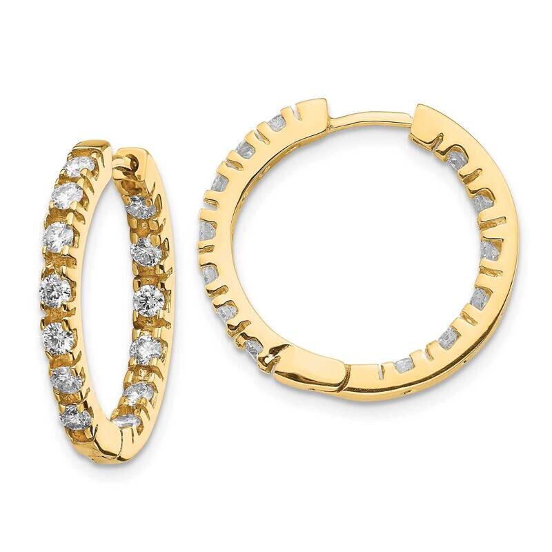 Hinged Hoop Earrings 14k Gold Diamond Quality: AA XE866AA