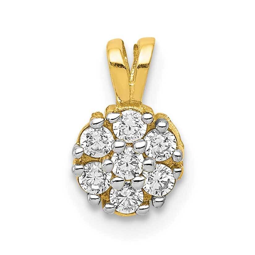 Small Synthetic Diamond Flower Charm 10k Gold 10C991