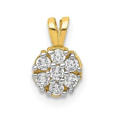 Small Synthetic Diamond Flower Charm 10k Gold 10C991, MPN: 10C991, 886774022741