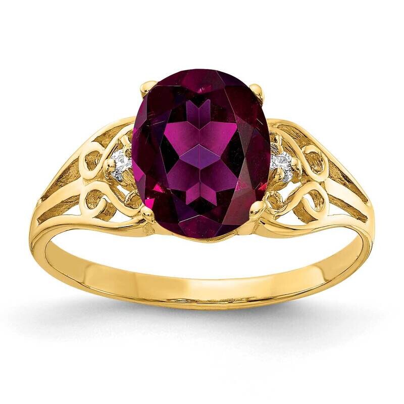 9x7mm Oval Rhodolite Garnet Diamond Ring 14k Gold X6106RG_AA, MPN: X6106RG_AA, 883957536149