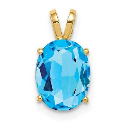 9x7mm Oval Blue Topaz pendant 14k Gold XP424BT, MPN: XP424BT, 883957208961