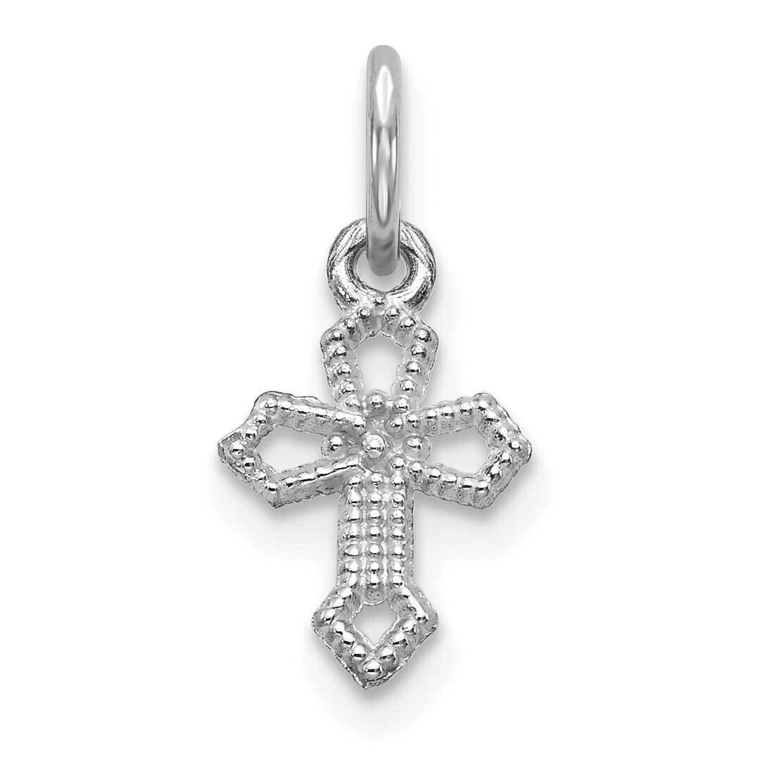 PASSION CROSS CHARM 10k White Gold 10WC44