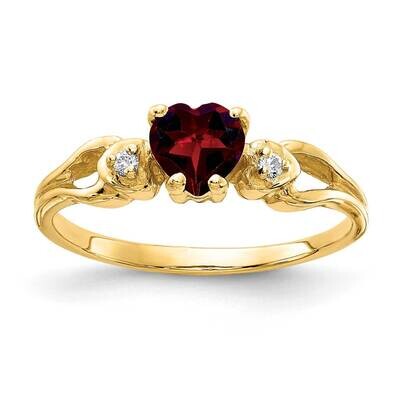 5Mm Heart Garnet Diamond Ring 14k Gold Y2186GA/A, MPN: Y2186GA_AA, 883957648897