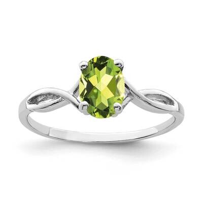 Peridot Ring 14k white Gold 7x5mm Oval Y2198PE, MPN: Y2198PE, 883957554624