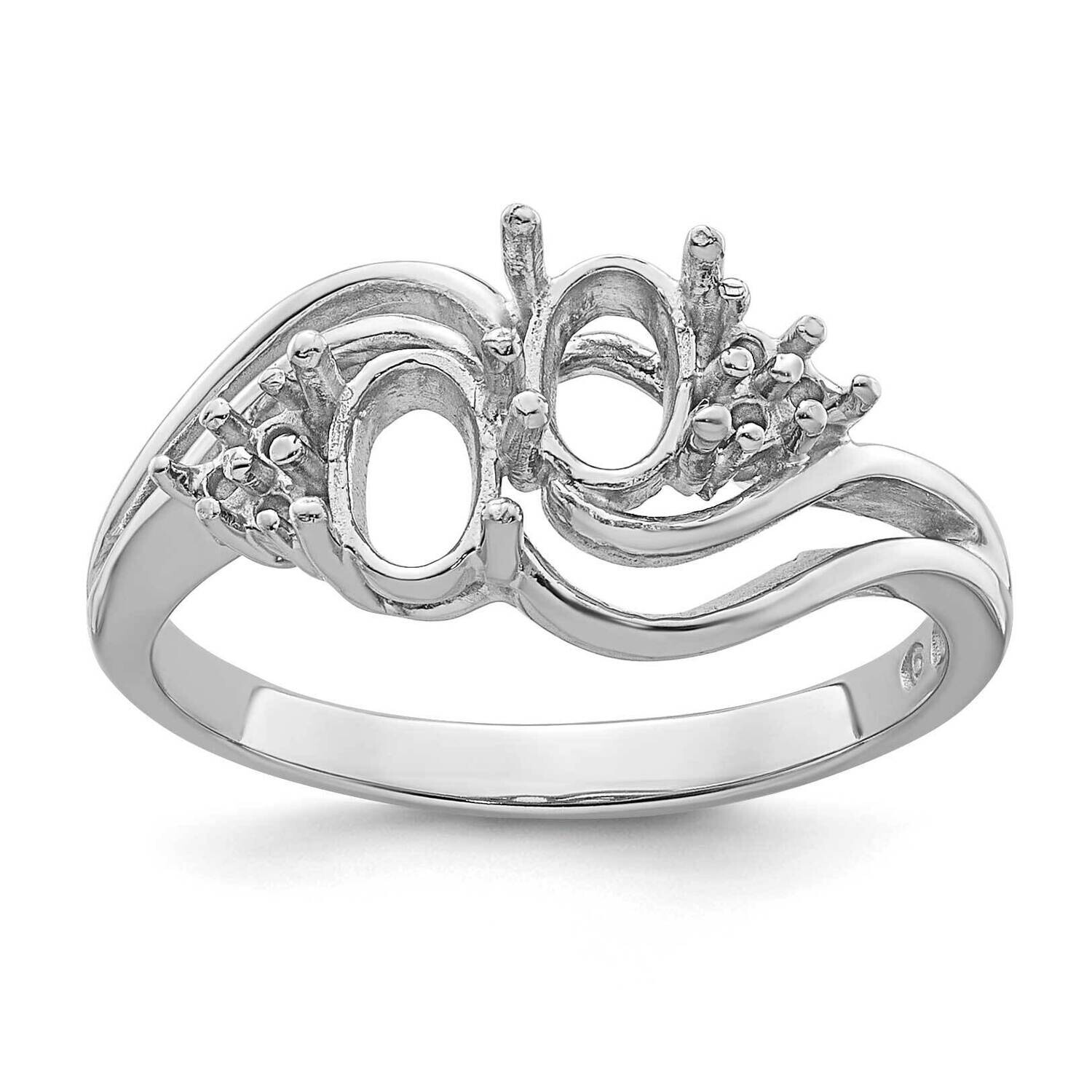 Diamond & Gemstone Ring Mounting 14k White Gold Y4618