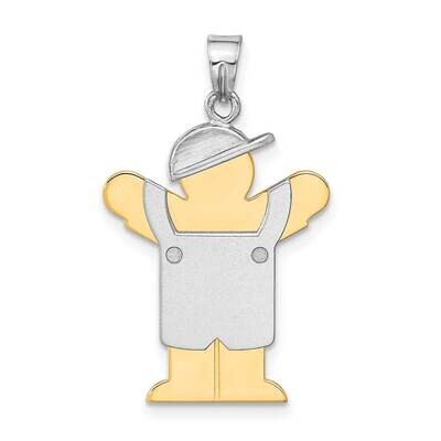 Boy with Hat on Left Charm Mounting 14k Two-tone Gold Large XK516, MPN: XK516,