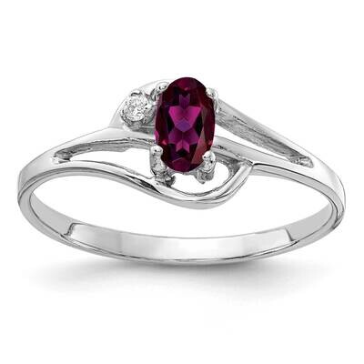 5x3mm Oval Rhodolite Garnet Diamond Ring 14k White Gold X9713RG_AA, MPN: X9713RG_AA, 883957641645