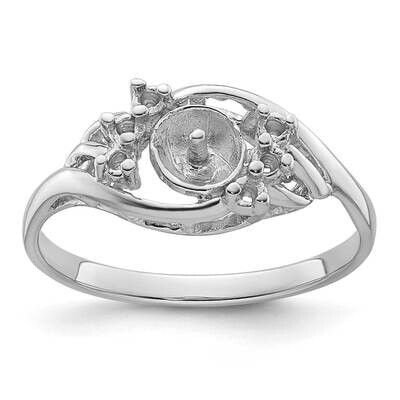 6mm Cultured Pearl &amp; .08ct. Diamond Ring Mounting 14k White Gold Y4362, MPN: Y4362,