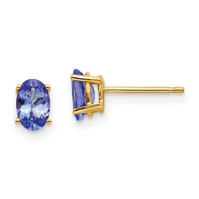 Tanzanite Post Earrings 14k Gold XE86T-B, MPN: XE86T-B, 883957335957