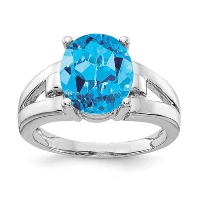 11x9mm Oval Blue Topaz ring 14k White Gold Y4547BT, MPN: Y4547BT, 883957441863