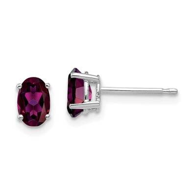 6x4mm Oval Rhodolite Garnet Earrings 14k White Gold XE86WRG, MPN: XE86WRG, 883957224831