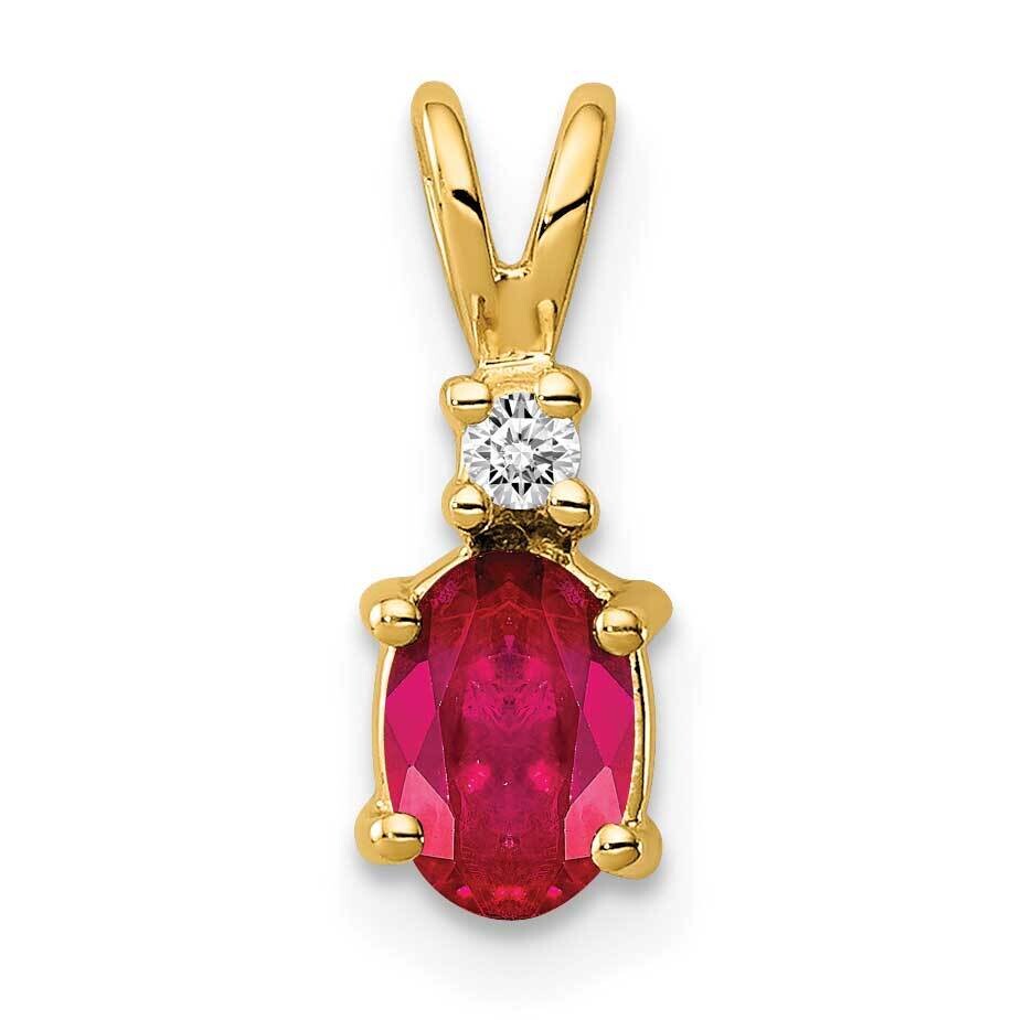Ruby Diamond pendant 14k Gold 6x4mm Oval XP1002R/A, MPN: XP1002R/A, 883957236902