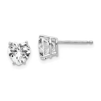 6mm Heart CZ Diamond Earrings 14k White Gold XE98WCZ Diamond, MPN: XE98WCZ, 883957110899