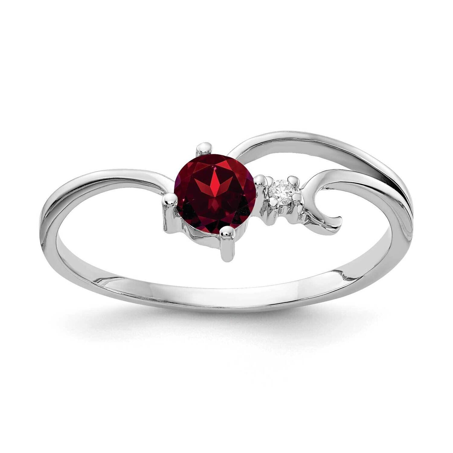 4mm Garnet Diamond Ring 14k White Gold X9705GA_AA, MPN: X9705GA_AA, 883957573298