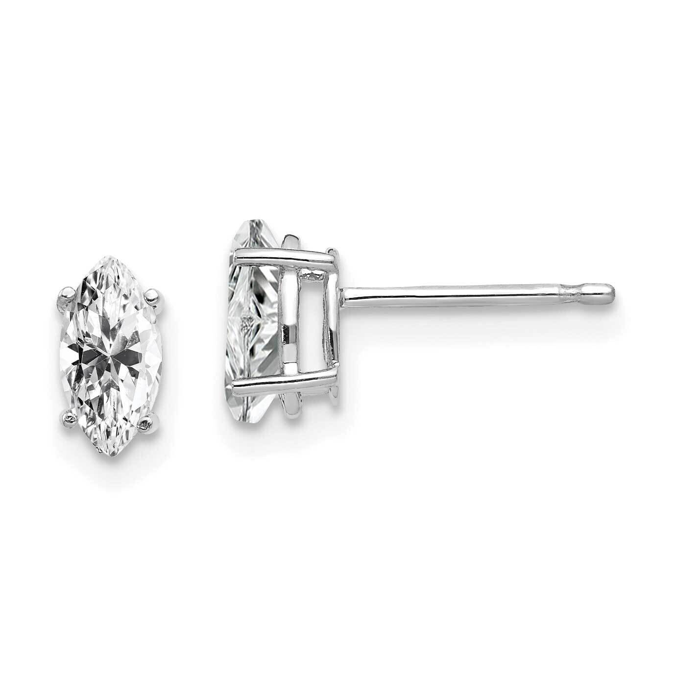 7x3.5mm Synthetic Diamond Marquise Stud Earring 14k Gold XE103WCZ, MPN: XE103WCZ, 883957089775