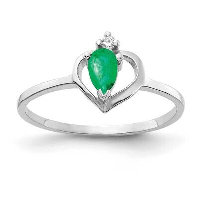 5x3mm Pear Emerald Diamond Ring 14k white Gold X9715E/A, MPN: X9715E/A, 883957642918