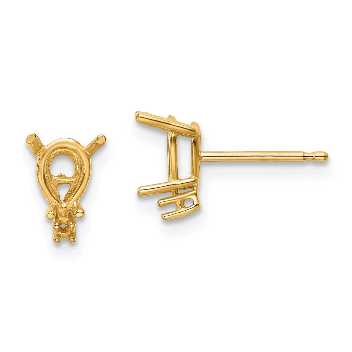 6x4 Pear &amp; Diamond Earring Mountings 14k Gold XE760, MPN: XE760, 191101835285