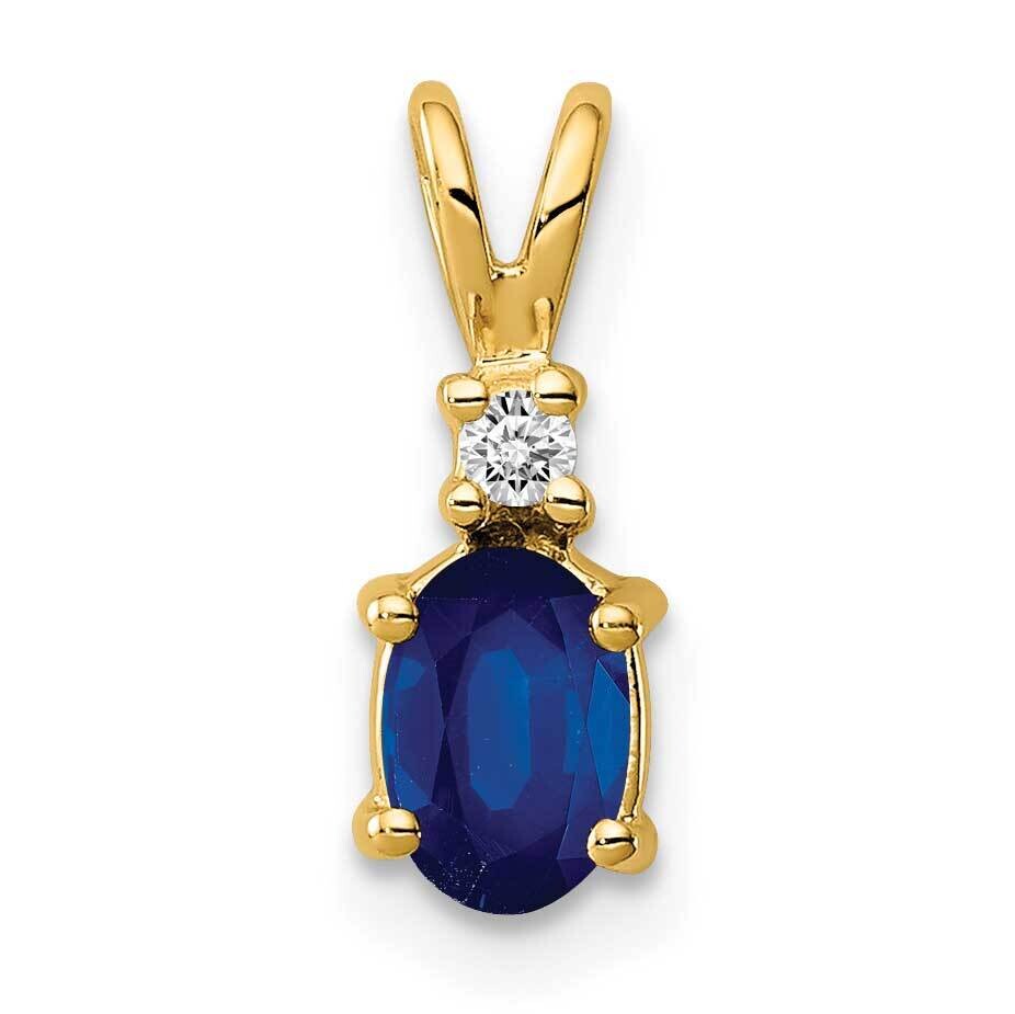 Sapphire Diamond pendant 14k Gold 6x4mm Oval XP1002S/A, MPN: XP1002S/A, 883957240602