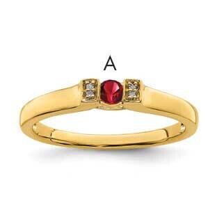 Family Jewelry Synthetic Stone &amp; Diamond Set Ring 14k Gold XMR35/1SY, MPN: XMR35_1--6, 883957418674