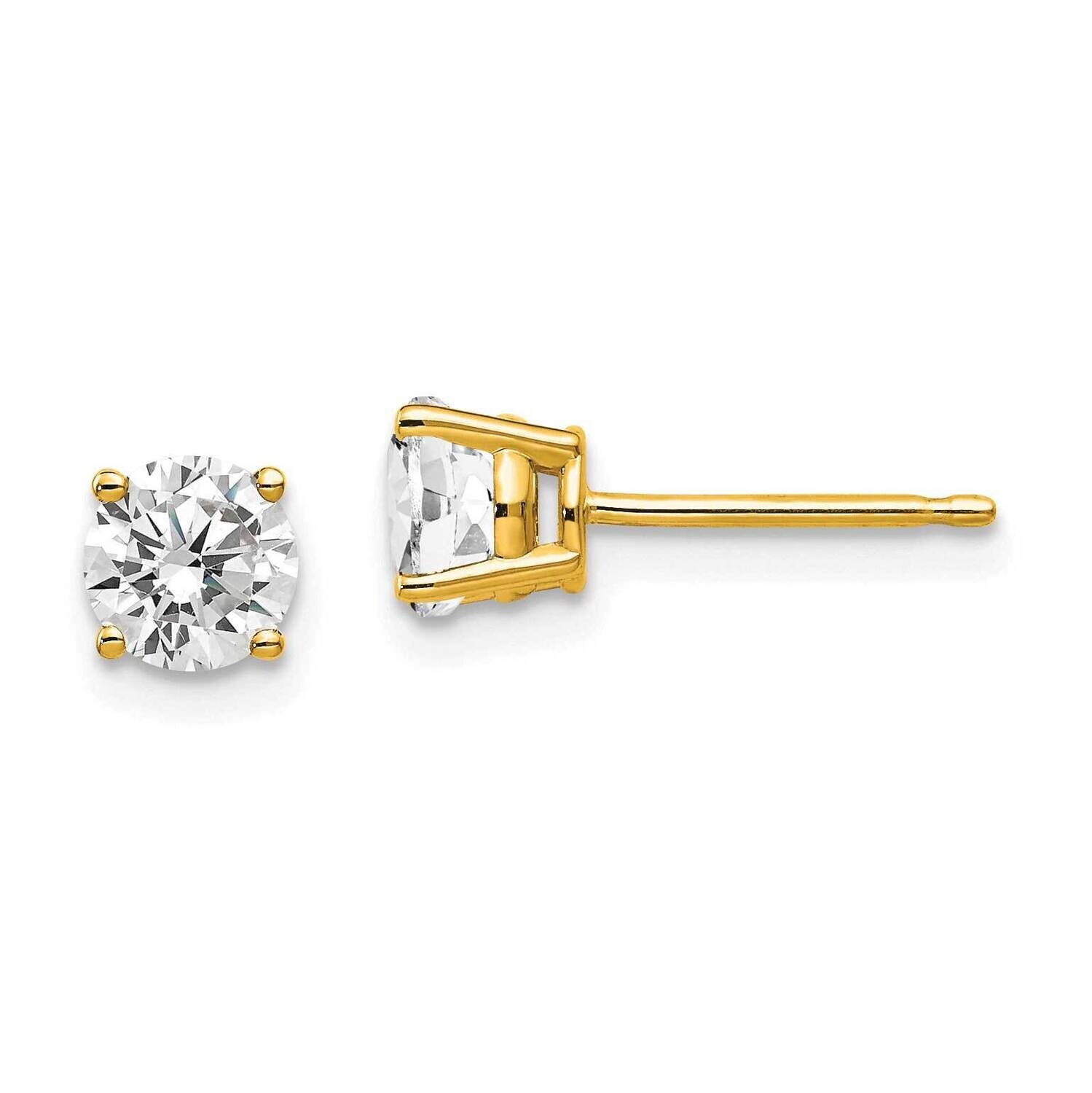 5mm CZ Diamond Earrings 14k Gold XE72CZ Diamond, MPN: XE72CZ, 883957339122